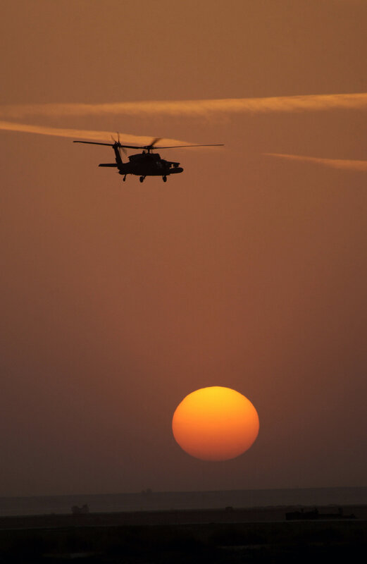 Silhouette Helicopter — Orange