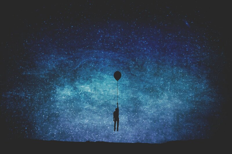 Silhouette Holding Balloon