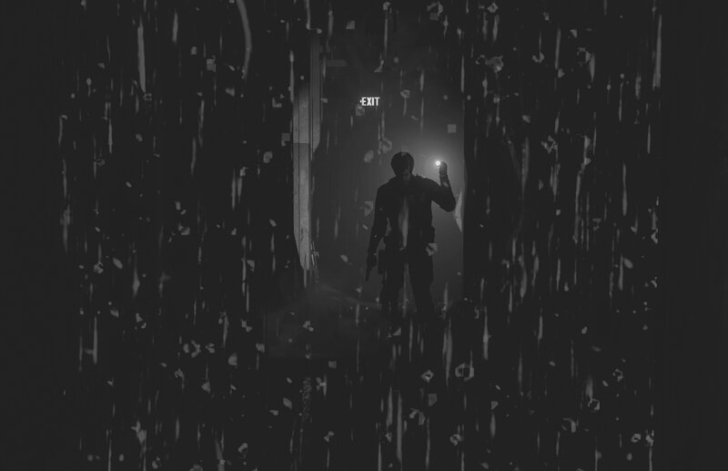 Silhouette Holding Flashlight — Black