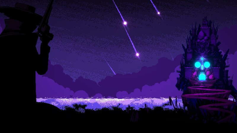 Silhouette Holding Gun — Purple