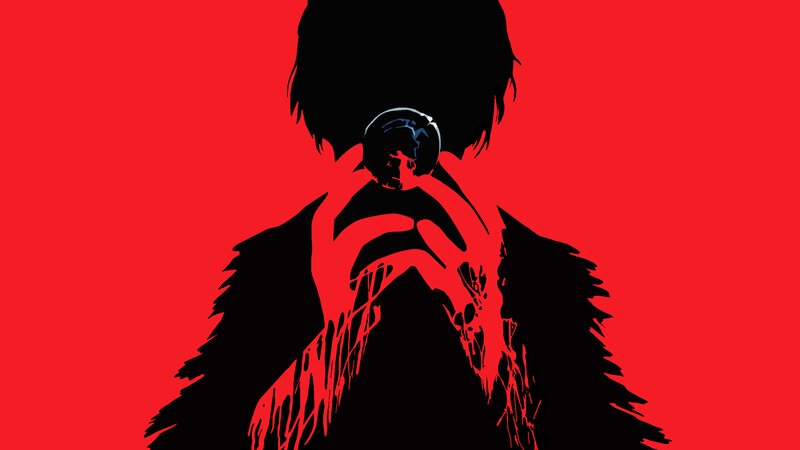 Silhouette Holding Skull