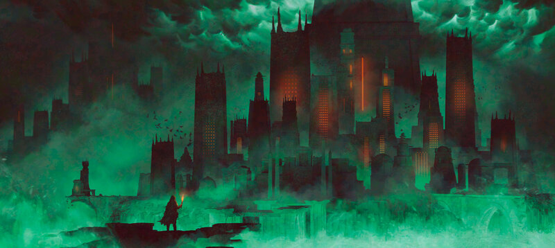 Silhouette Holding Torch — Green