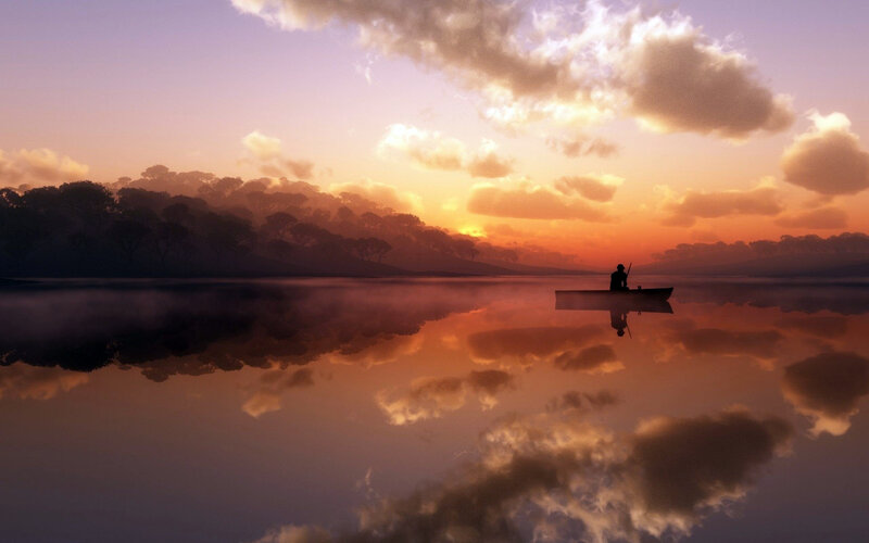 Silhouette in a Boat