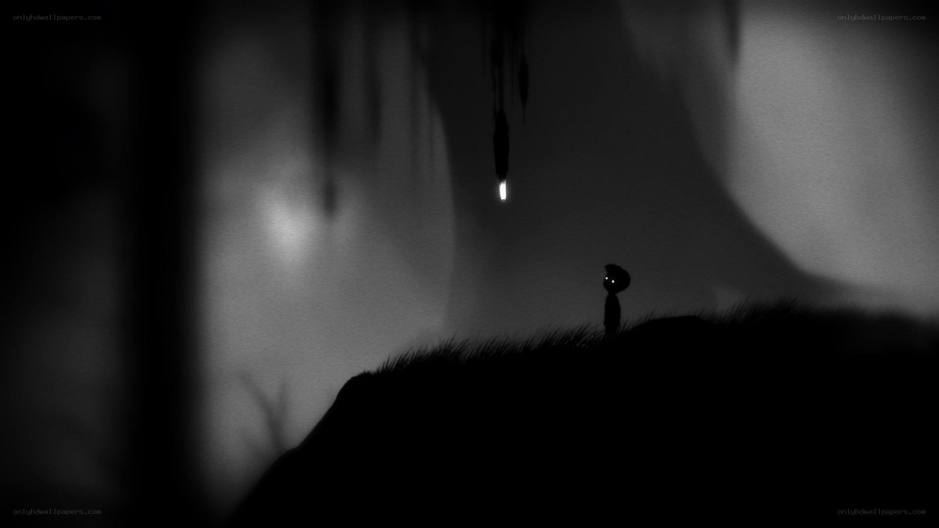 Silhouette in a dark landscape