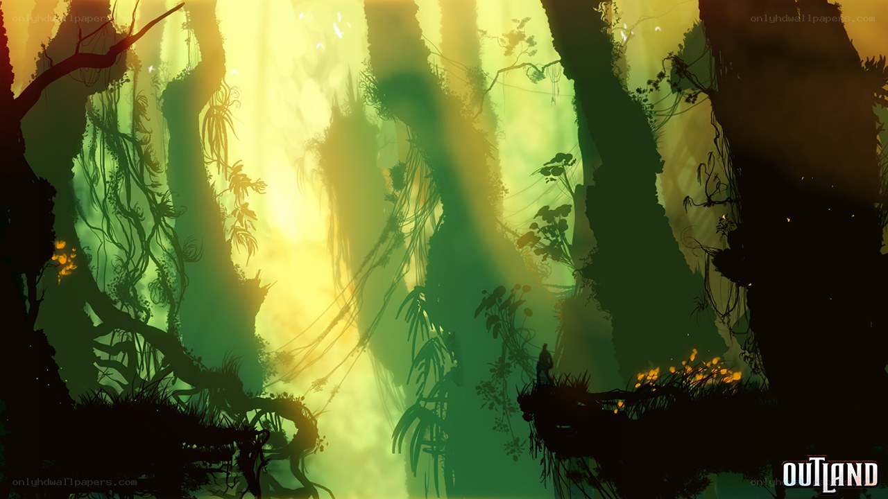 Silhouette in a lush jungle