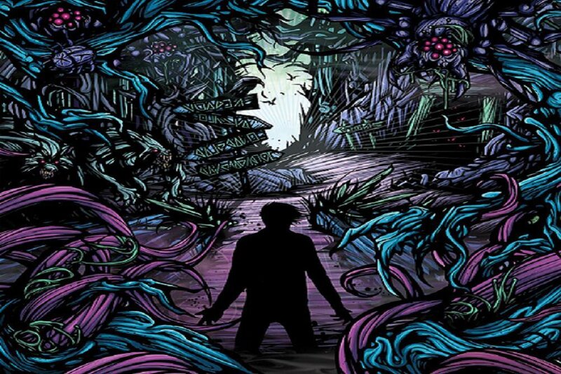 Silhouette in a monster-infested forest