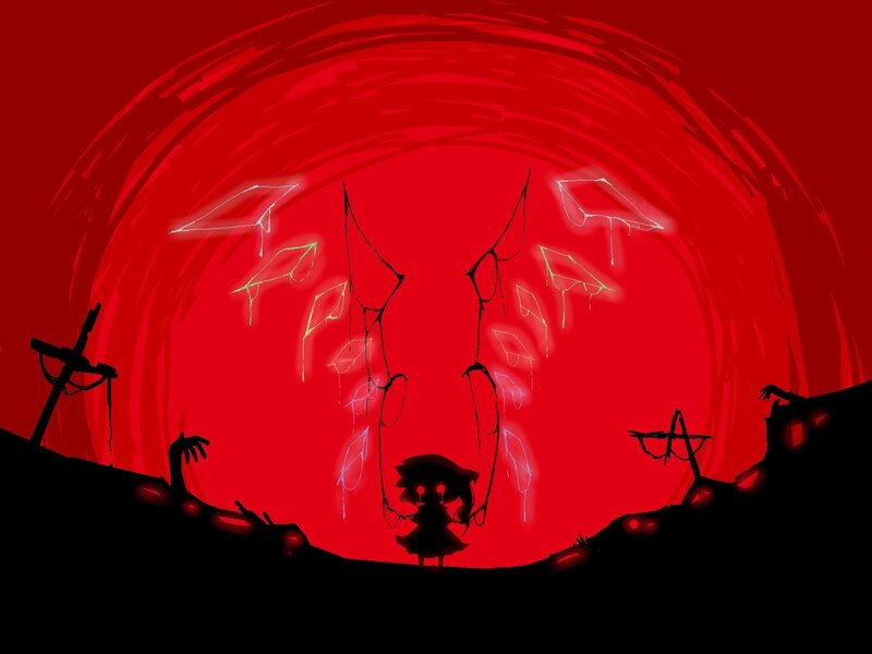 Silhouette in a red void