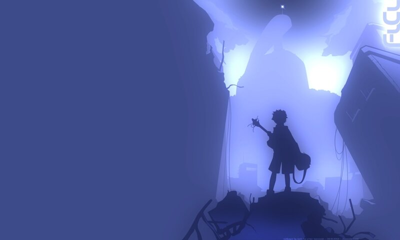 silhouette in a ruined city