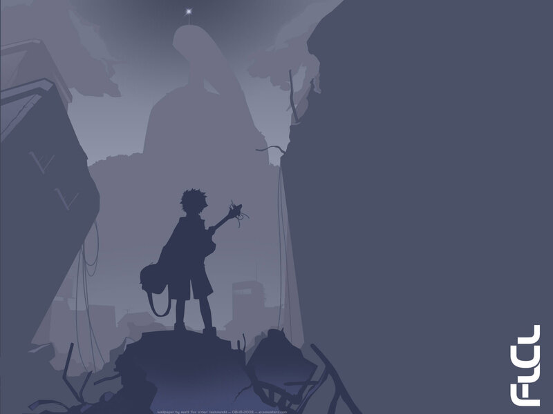 Silhouette in a ruined city