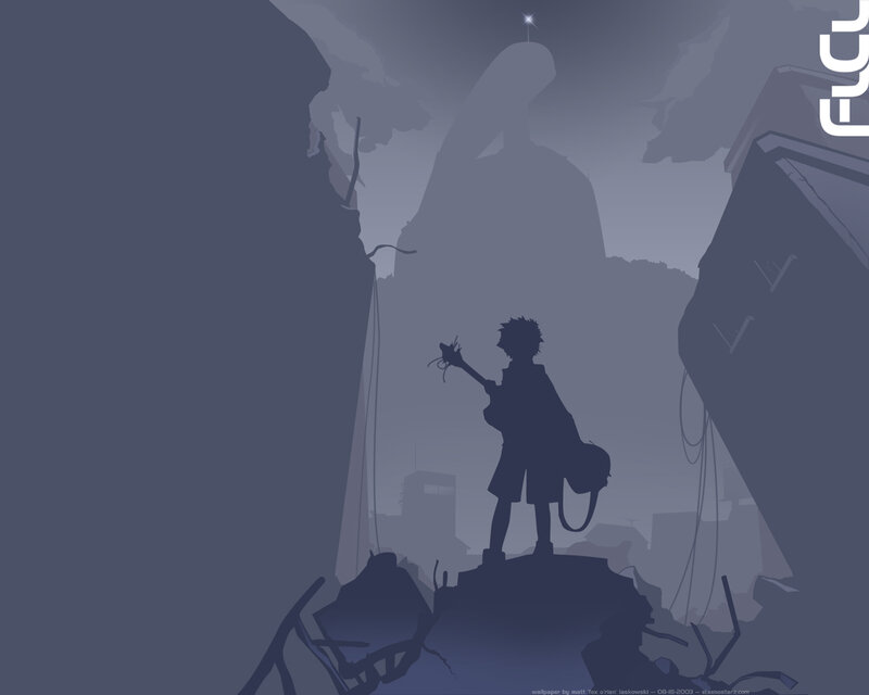 Silhouette in a ruined city