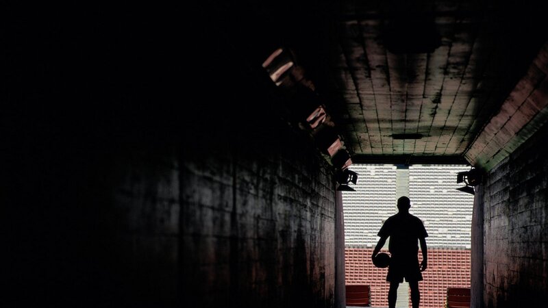 silhouette in a tunnel