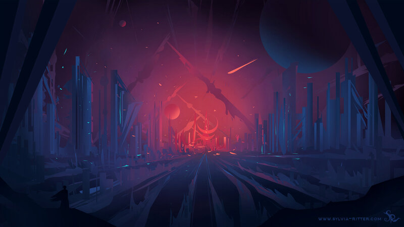 Silhouette in Alien City