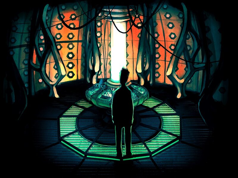 Silhouette in Control Room
