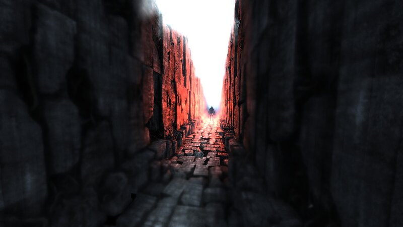 Silhouette in Dark Alley