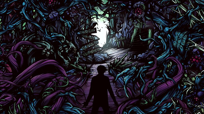 Silhouette in Dark Forest — Purple