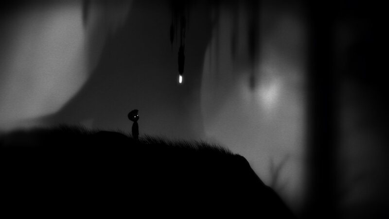silhouette in dark landscape
