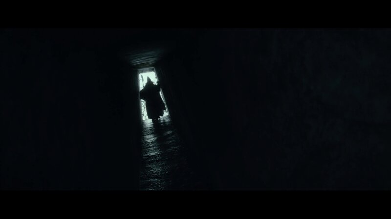 Silhouette in Dark Tunnel — Black, Dramatic
