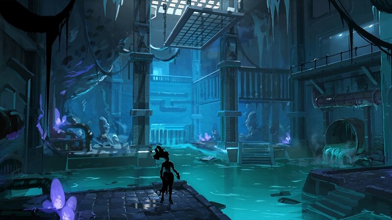 Silhouette in Flooded Ruin