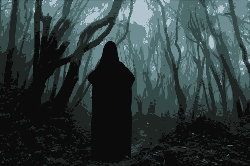 Silhouette in Forest — Black