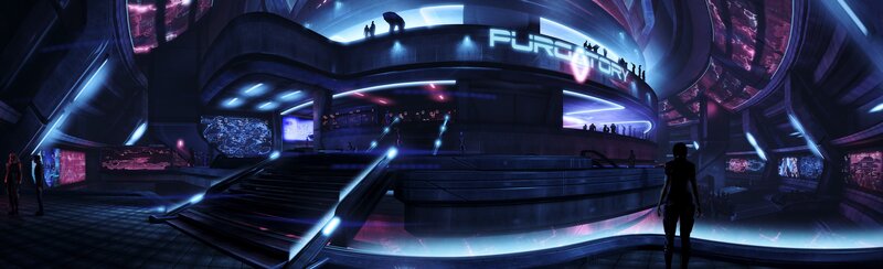 Silhouette in Futuristic Hall — Blue