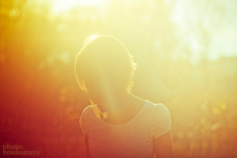silhouette in golden light