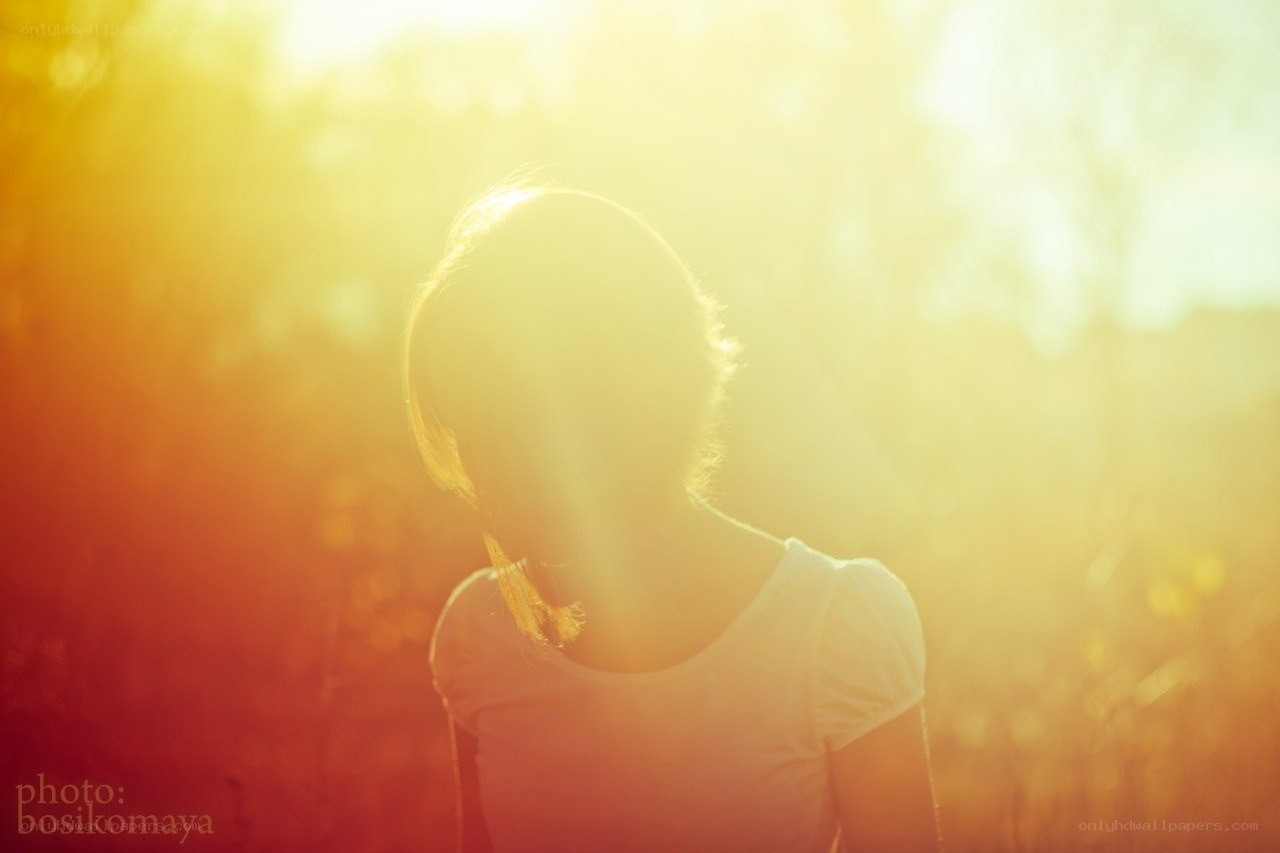 silhouette in golden light