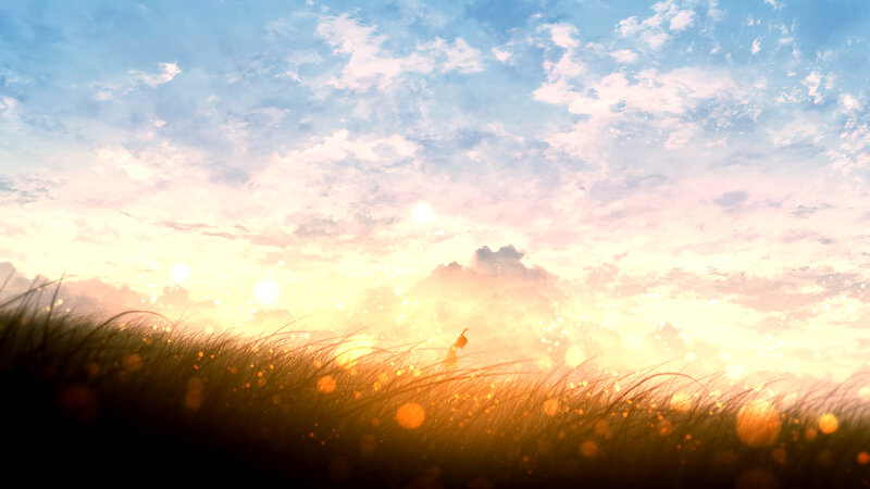 Silhouette in Grass Field