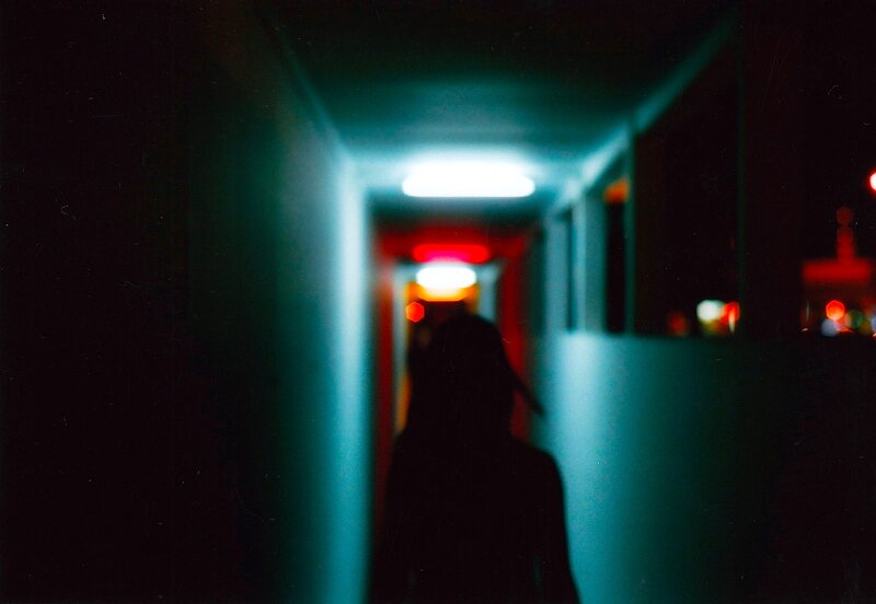 Silhouette in Hallway — Black, Dark