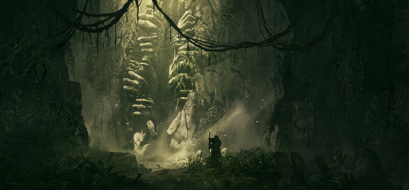 Silhouette in Jungle Cave