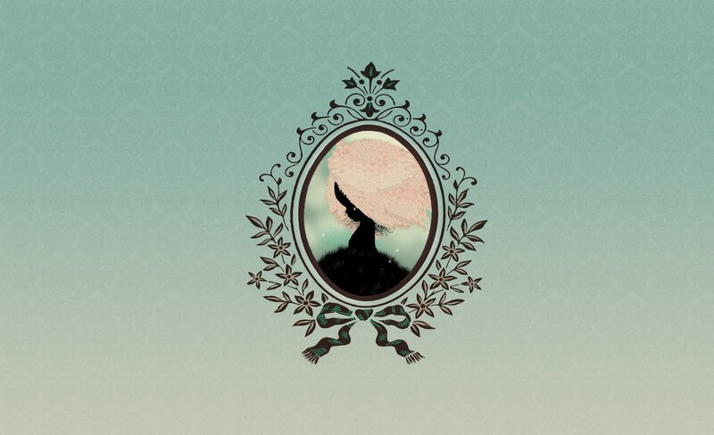 silhouette in ornate frame