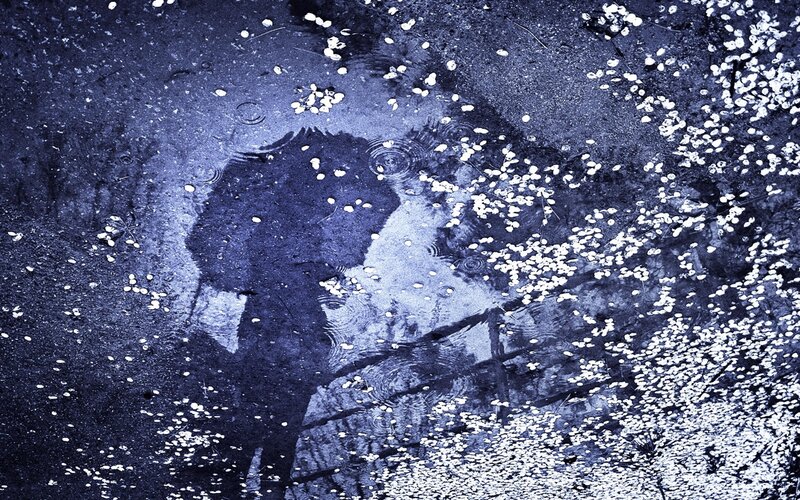 Silhouette in Puddle