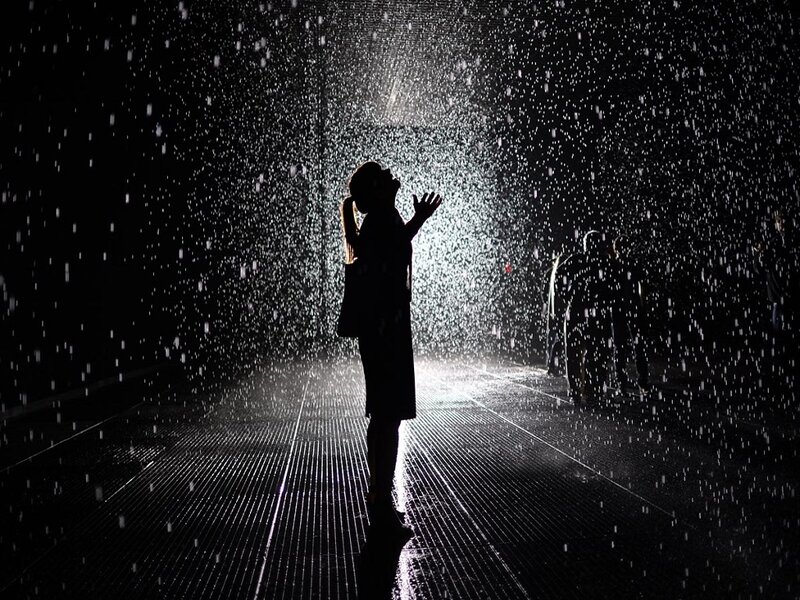 Silhouette in Rain Room
