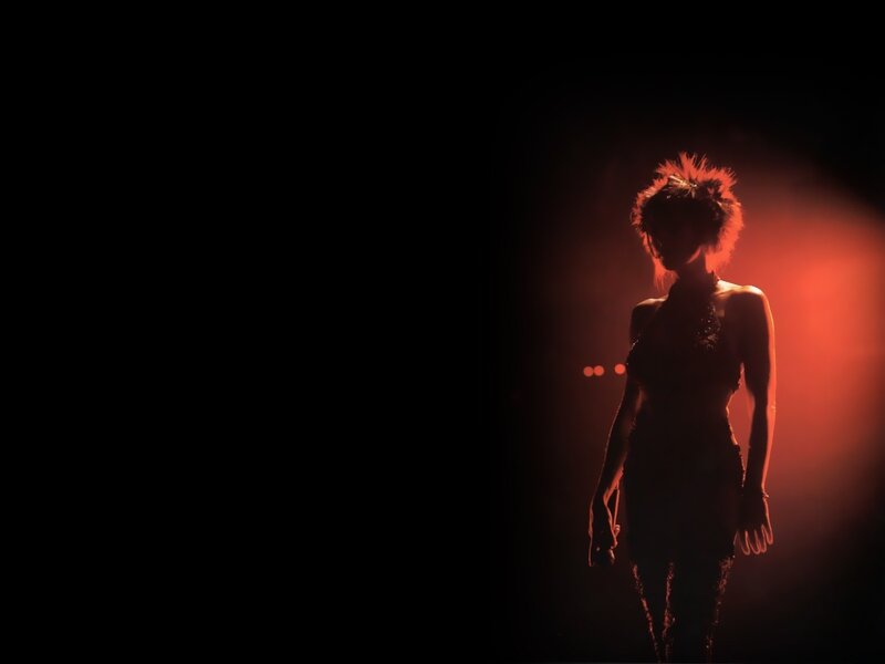silhouette in red light