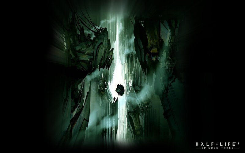 Silhouette in Ruined Corridor