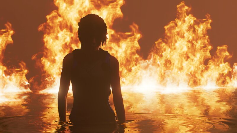 Silhouette in Water — Orange