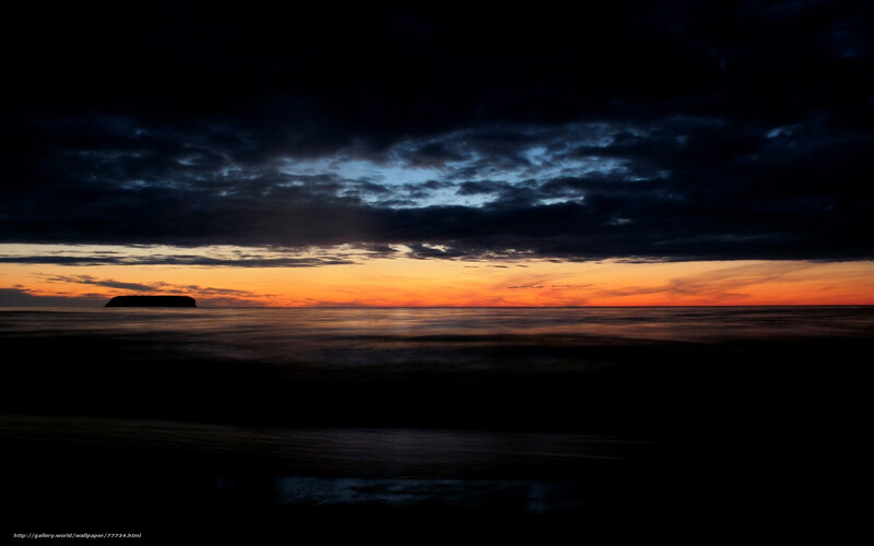 Silhouette Island at Sunset — Orange