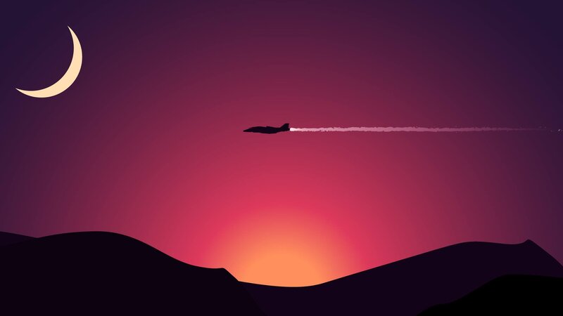Silhouette Jet Flying