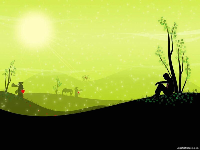 Silhouette landscape with sun
