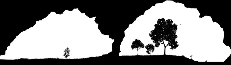 silhouette landscape with trees