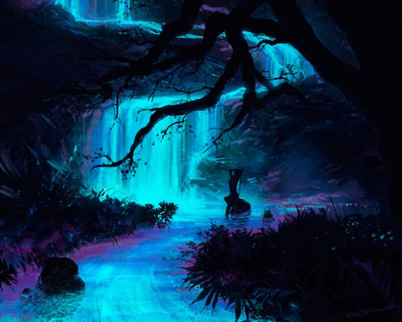 Silhouette Near Waterfall