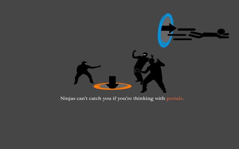 Silhouette Ninjas with Portals