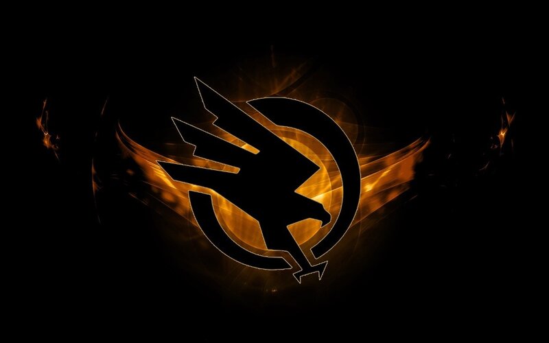 Silhouette of a Bird — Black, Dramatic, Digital Art, Flame