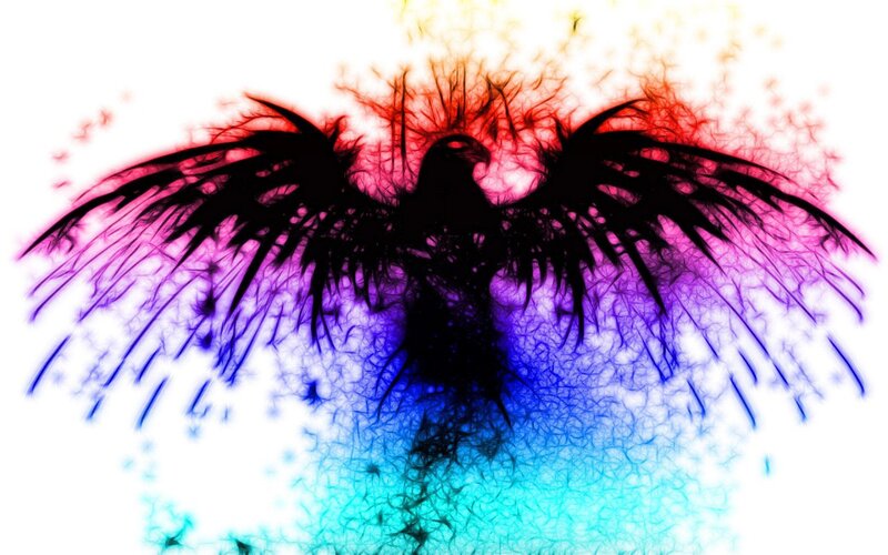 Silhouette of a Bird — Black, Dramatic, Digital Art