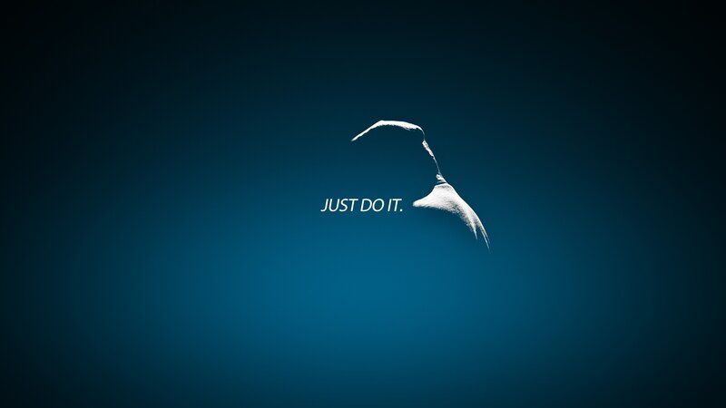 Silhouette of a Bird — Blue, Dramatic, Minimalist, Text