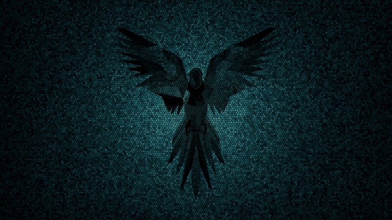 Silhouette of a Bird — Blue, Mysterious