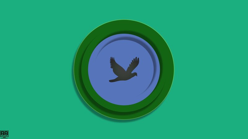 Silhouette of a Bird — Green, Calm