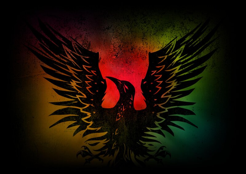 Silhouette of a Bird — Red