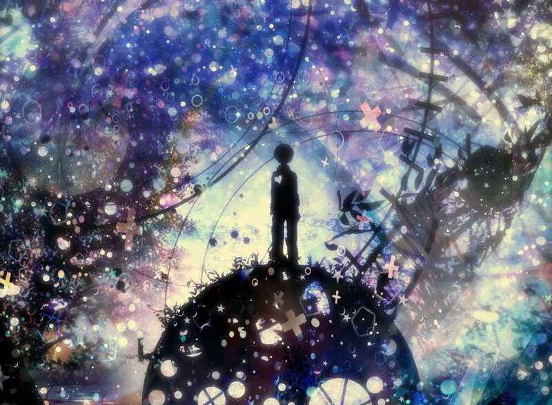 Silhouette of a Boy — Blue, Dreamy