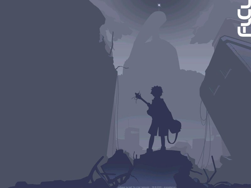 Silhouette of a boy in ruins