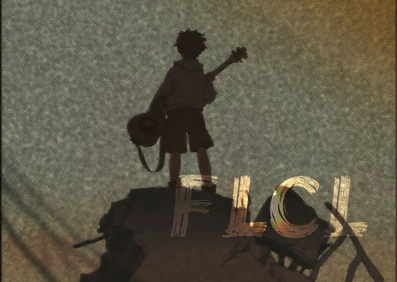 silhouette of a boy with guitar